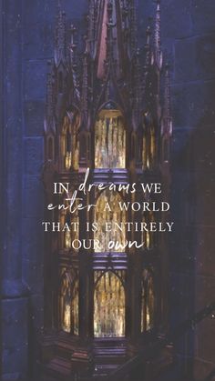 an image with the words in it and a photo of a church tower at night