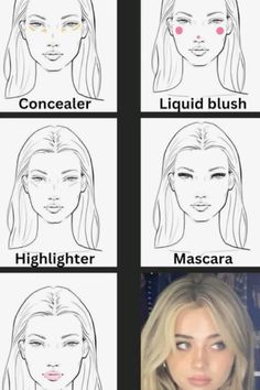 Everyday Makeup For School, Which Makeup, Makeup Charts, Makeup Life Hacks, Gyaru Makeup, Everyday Makeup Tutorials, Simple Makeup Tips, Makeup Face Charts