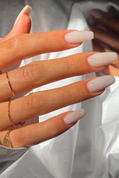 Ballerina Nails Short How I Do It At Home Easy And Quick Stylish Nails For Tanned Skin, Ongles Beiges, Money Nails, Milky Nails, Squoval Nails, November Nails, Nice Hair, Classy Acrylic Nails, Cute Gel Nails