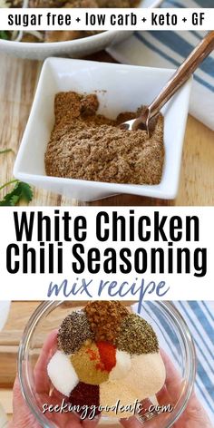 white chicken chili seasoning mix in a bowl