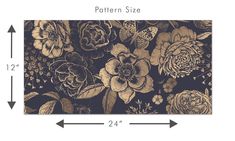 an image of a wallpaper with flowers on it and measurements for each piece in the pattern