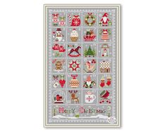 a cross stitch pattern with christmas decorations