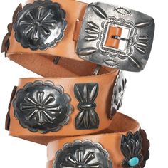 40's-50's Navajo Silver butterfly concho belt.   6 Butterfly Conchos, 2 different from the other 4 with turquoise,  7 Conchos, 1 Buckle.   Measurements in pics.  37.5" long 456 grams. All precious metals are tested and guaranteed, any Native American jewelry referred to as Silver or Sterling is guaranteed to be a minimum of 90% (coin) silver and possibly higher content. Anything marked is guaranteed to be what it's marked, most bracelets are photographed on a 6" wrist (non hairy), rings photographed on the appropriate sized finger when possible. With bracelets if the measurement is not given in the description then inside circumference is shown where the metal meets the number on the the cloth tape measure. Cloth Tape, Concho Belt, Silver Butterfly, Suspender Belt, American Jewelry, Native American Jewelry, Suspenders, Precious Metals, Native American