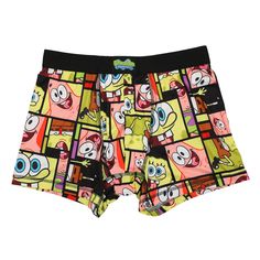 Dive into the colorful world of Bikini Bottom with our Men's Adult SpongeBob SquarePants Boxer Brief Underwear 3-Pack. This officially licensed set features three unique designs that bring the beloved SpongeBob SquarePants characters to life. Crafted from a high-performance blend of 92% polyester, including 9% recycled polyester, and 8% Spandex, these boxer briefs offer exceptional comfort and moisture-wicking properties to keep you feeling fresh all day. Whether you're hanging out with SpongeBo Fitted Multi-pack Boxer Briefs For Summer, Printed Multicolor Surfing Bottoms, Multicolor Printed Bottoms For Surfing, Multicolor Character Print Swimwear For Beach, Fitted Multicolor Boxer Briefs For Summer, Fitted Multicolor Swimwear With Character Print, Fitted Multicolor Character Print Swimwear, Multicolor Sports Boxer Briefs Multi-pack, Fitted Multicolor Swim Trunks