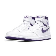 Air Jordan 1 High Og Court Purple | Men's Size 7, Women's Size 8.5 | 100% Authentic | Brand New In Box, Never Worn. Air Jordan 1 Court Purple, Jordan 1 Court Purple, Logo Wings, Jordan Model, Womens Basketball Shoes, Womens Air Jordans, Limited Edition Sneakers, Jordan 1 High Og, High Court