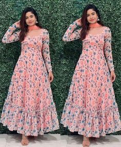 Fork Dress Design For Women, Long Drees Women, Normal Kurti Designs, New Frock Designs Dresses, Full Dress Designs, Dress With Saree, Maternity Frocks, Women Dresses Indian, Long Frok