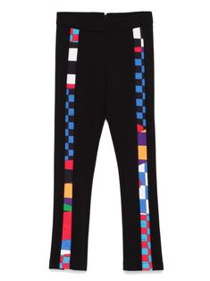 black/multicolour stretch-jersey Giardino-print panels concealed rear zip fastening elasticated waistband full-length Black Stretch Leggings With Graphic Print, Sporty Black Color Block Leggings, Pucci Dress, Pucci Print, Herno Jacket, Versace Sweatshirt, Dress With Jean Jacket, Teen Boy Outfits, Panel Leggings