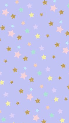 a purple background with gold stars on the bottom and light blue in the top right corner