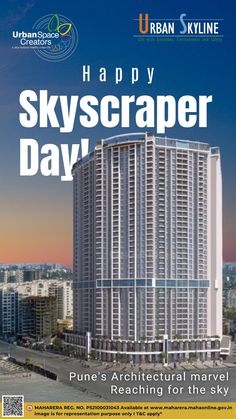 an advertisement for the sky scraper day