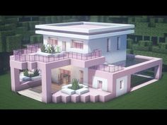 an image of a modern house in minecraft