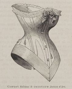 Le Moniteur de la Mode - January 1876 1870s Corset, 1800 Corset, Vintage Clothes Drawing, 1800s Corset, Corset Art, 1870 Fashion, Drawing Colored Pencil, Victorian Ball