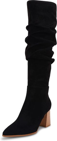 Winter Cowboy, Suede Knee High Boots, Cowgirl Boot, Suede Boots Knee High, Cowboy Cowgirl, Chunky Block Heels, Womens Knee High Boots, Cowboy And Cowgirl, Black 7