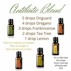 Doterra Oil Blends, Doterra Antibiotic Capsule, Essential Oil Antibiotic Capsule, Essential Oil Capsule Recipes, Essential Oil Usage