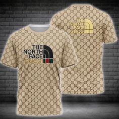 Gucci The North Face Beige Luxury Brand T-Shirt Outfit For Men Women Outfit Trending 2023 T Shirt Outfit For Men, Beige Luxury, Luxury Fashion Outfits, Shirt Outfit Summer, Brown Tee, Gucci Shirt, Branded Outfits, T Shirt Outfit, Beige T Shirts