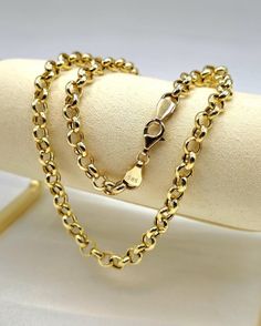 --- Crafted in GUARANTEED HIGH-QUALITY 14 Karat GOLD -- Pure Gold Material, Not Gold-Filled or Plated --- 𝘾𝙝𝙖𝙞𝙣 𝙊𝙥𝙩𝙞𝙤𝙣𝙨: At a 6 millimeter thickness this chain is available in 16 and 18.5 inches lengths. 16 inches - 6 millimeters: 12.19 grams 18.5 inches - 6 millimeters: 14.10 grams Closure: Lobster claw (Strong & Durable) Style: Rolo chain -  14K gold Please feel free to message me for any custom sizing request! 𝙋𝙧𝙤𝙙𝙪𝙘𝙩 𝘿𝙚𝙨𝙘𝙧𝙞𝙥𝙩𝙞𝙤𝙣: 14-Karat gold Rolo links chain, Chain For Men, 18k Gold Chain, Gold Chains For Men, Rolo Chain, Chains For Men, Gold Material, Gold Chain, Chains Necklace, Gold Chains