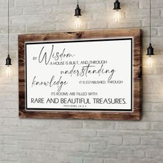 By wisdom a house is built wall art canvas Bible verse wall art canvas Brown / 12 x 8 Bible Verse For Wall Decor, Canvas Bible Verse, True Sayings, Bible Verse Wall Decor, Bible Verse Canvas, Horizontal Wall Art, Verse Wall Art, Christian Decor, Personalized Artwork