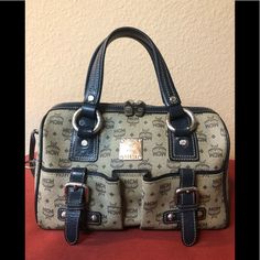 Pre-Loved. Nice Brown Pvc Monogram With Blue Leather Trim. Blue Leather Trim Not Too Obvious In Pictures. One Corner Has A Flaw (Pic 9). Cute And Handy. Reasonable Offers Are Welcome Mcm Handbags, Mcm Bags, Leather Trim, Blue Leather, Leather Trims, Blue Brown, Bag Lady, Monogram, Trim