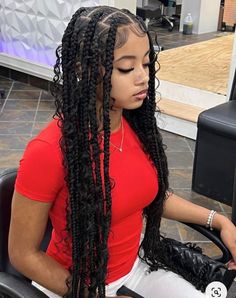 #braids Big Box Braids Hairstyles, Box Braids Hairstyles For Black Women, Cute Braided Hairstyles, Braided Hairstyles For Teens, Cute Box Braids Hairstyles, Quick Braided Hairstyles