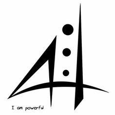 the logo for i am powerful is shown in black and white on a white background