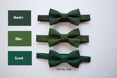 A perfect accessory for your green themed wedding, birthday party or cake smash. The bow tie can be made from newborn up to adult sizes and comes in 3 fastener options for a comfy and perfect fit every time Colors to choose from: Hunter, Scout, Kelly, Olive, Grass and Dark green Dream Quinceanera, Boutonniere Ideas, Flower Girl Inspiration, Kids Wedding Outfits, Boys Formal Wear, Boys Cake, Flower Girl Outfit, Moody Nature, Boys Formal