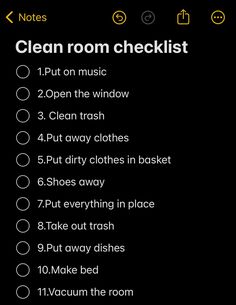 the clean room checklist is displayed on an iphone