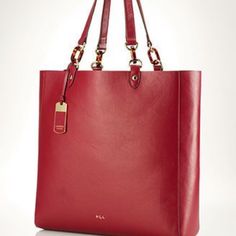 Brand New, Red Ralph Lauren Tote Bag. Perfect For School/Work. Red Rectangular Bag With Leather Handles, Red Tote Bag With Leather Handles, Ralph Lauren Top Handle Bag With Gold-tone Hardware, Red Tote Shopping Bag, Ralph Lauren Rectangular Formal Shoulder Bag, Red Tote Bag For Shopping, Red Formal Bag With Large Capacity, Ralph Lauren Formal Rectangular Shoulder Bag, Red Large Capacity Bag For Formal Occasions