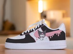 Custom Kuromi Nike Air Force 1 Sneaker Melody – unitecustom Kuromi Shoes, Kuromi Design, Hello Kitty Shoes, Pretty Shoes Sneakers, Nike Brand, Sneakers Athletic, Cute Nikes, Hello Kitty Items, Sneaker Games