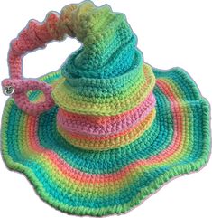 Whimsical Hand-knitted Brimmed Mini Hats, Crochet Mini Hats In Whimsical Style, Whimsical Crochet Mini Hat, Whimsical Multicolor Hand Knitted Crochet Hat, Handmade Multicolor Crochet Hat, Handmade Multicolor Crochet Hat Whimsical Style, Whimsical Multicolor Handmade Crochet Hat, Whimsical Multicolor Hand-knitted Crochet Hat, Handmade Multicolor Whimsical Crochet Hat