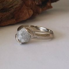 Check out this item in my Etsy shop https://www.etsy.com/listing/288525675/twig-engagement-ring-available-now-raw Unique Diamond Cut Jewelry For Promise, Unique Diamond Cut Diamond Ring For Gift, Unique Diamond Cut Ring As Gift, Unique Diamond Cut Ring For Gift, Untreated Fine Jewelry For Anniversary, Untreated White Gold Ring Jewelry, Untreated White Gold Jewelry Gift, White Gold Nature-inspired Jewelry For Promise, Nature-inspired White Gold Promise Jewelry