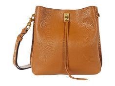 Rebecca Minkoff Darren Shoulder Bag - Handbags : Caramello : Attain and effortlessly luxe look with the softly pebbled Rebecca Minkoff Darren Shoulder Bag. Made of plush leather. Turn-lock closure. Detachable shoulder strap. Exterior back slip pocket. Signature logo engraved hardware detail in back. Flat bottom. Lined interior. Interior center zip pocket. Imported. Measurements: Bottom Width: 9 1 2 in Depth: 5 in Height: 11 in Strap Length: 28 in Strap Drop: 13 in Weight: 2 lbs 2 oz Please note, Cognac Shoulder Bag With Gold-tone Hardware For Evening, Classic Cognac Shoulder Bag With Turn-lock Closure, Cognac Flap Shoulder Bag With Gold-tone Hardware, Daily Use Cognac Shoulder Bag With Gold-tone Hardware, Blue Leather Shoulder Bag With Gold-tone Hardware, Signature Logo, Rebecca Minkoff, Bucket Bag, Bags Handbags