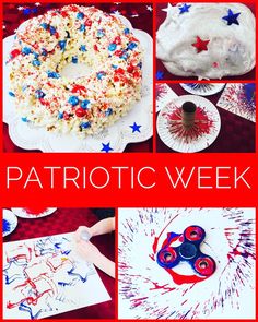 patriotic crafts and activities for kids to do at the fourth of july, including cake