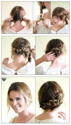 Teenage Easy to Do Hairstyles | Easy+Braided+Up-Do+Hairstyle #hairstyle #hairs #fashionstyle Easy Braided Updo, Updo Hairstyles Tutorials, Hairstyles Tutorial, Hairstyle Tutorials, Haircut Styles, Hairstyle Tutorial, Penteado Cabelo Curto, Easy Braids, Braided Hairstyles Tutorials