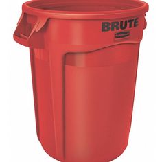 Trash Can, Round, Open, 20 gal, Red, Height 23 in, Width/Diameter 19 3/8 in, Plastic, Plastic, UV Protectant, Stationary, No Lid, None, None, Free-Standing Garbage Collection, Trash Containers, Waste Container, Container Set, Recycle Trash, Trash Bins, Garbage Can, Cleaning Household, Free Standing