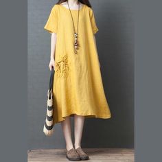 DIY yellow cotton Wardrobes o neck Robe summer DressCustom make service available! Please feel free to contact us if you want this dress custom made. Materials used:cotton blended Measurement: One size fits all for this item. Please make sure your size doesn't exceed this size: 4XL/BUST-125cm length 101cm / 39.39"bust 118cm / 46.02"Shoulder 40cm / 15.6"Cuff 36cm / 14.04"Armhole 54cm / 21.06"hem 214cm / 83.46"Most of our dresses are made of cotton linen fabric, soft and breathy. loose dresses to Summer Plain Cotton Dress, Bohemian Cotton Dress In Solid Color, Summer Cotton Dress Solid Color, Summer Cotton Dress In Solid Color, Bohemian Solid Color Cotton Dress, Plain Cotton Summer Dress, Solid Color Crew Neck Summer Dresses, Summer Dresses With Crew Neck In Solid Color, Summer Crew Neck Dress With Solid Color