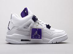 Metallic 4s, Shoes Retro, Jordan Women, Air Jordans Women, Jordan 4s, Jordan Shoes Retro, Purple Metallic