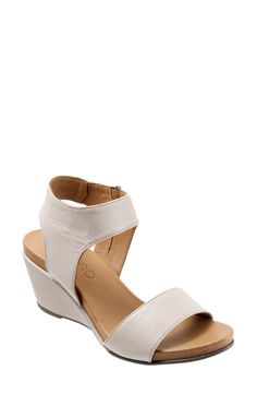 A wide, halter cuff enhances the contemporary appeal of this sleek wedge sandal. Style Name:Bueno Ida Wedge Sandal (Women). Style Number: 5569319. Available in stores. Anniversary Sale, Sandal Women, Wedge Sandal, Grey Leather, Slip On Sandal, Heeled Mules, Wedge Sandals, Side Zip, Women's Shoes