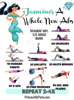 a poster showing the different exercises for women