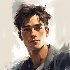 a digital painting of a young man looking at the camera