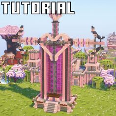 an image of a pink and purple building in minecraft