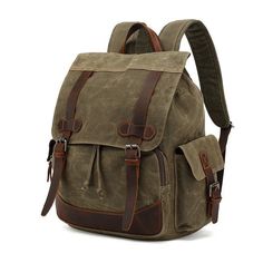 Mens Canvas Backpack Vintage for Travel School - Woosir Apocalyptic Backpack, Rustic Backpack, Caleb Marshall, Apocalypse Items, Adventure Equipment, Olivia Outfits, Backpacks For Travel, Backpacking Bag, College Backpacks