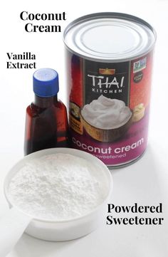 the ingredients for coconut cream are shown in this image