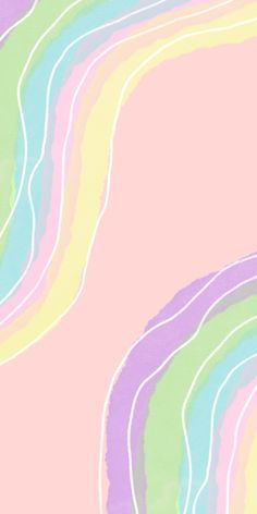 an abstract painting with pastel colors and wavy lines