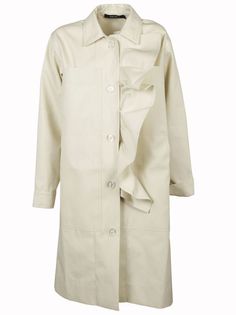 Sofie D'hoore Ruffled Coat Chef's Jackets, Collar, Long Sleeve