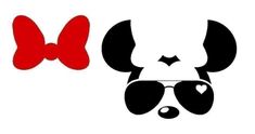 a panda bear with sunglasses and a bow on it's head next to the letter m