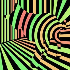 an abstract background with lines and shapes in green, pink, yellow and orange colors