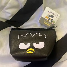 Brand New Badtz-Maru Mini Pouch/ Coin Purse Black Pencil Case With Zipper Closure, Casual Black Portable Pouch, Black Pencil Case With Removable Pouch, Black Pencil Case Pouch For Everyday Use, Black Pouch With Zipper Closure, Black Zipper Closure Pouch, Cute Black Bag With Zipper Pouch, Cute Black Zipper Pouch Bag, Black Pouch Cosmetic Bag Gift