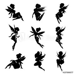 the silhouettes of different fairy characters