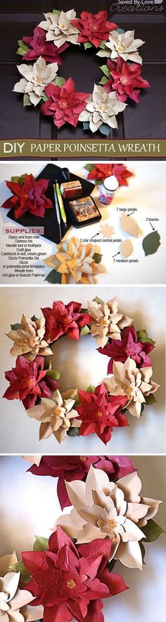 paper flowers are arranged on top of each other and placed in different directions to make it look like they have been folded