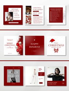 the christmas brochure is displayed in red and white