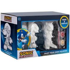 sonic the hedgehog paint your own figurines in a cardboard box with packaging